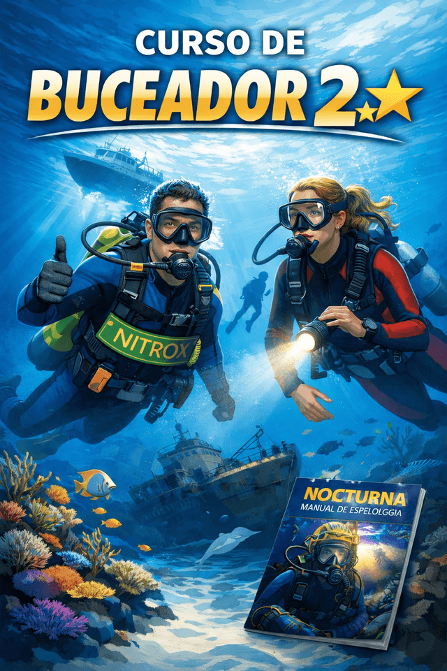 Buceador 2 Estrella + Buceo Nocturno + Nitrox